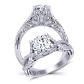  Double twisted band swan inspired pavé  set  engagement ring SWAN-1178-SC 