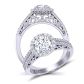  Floral halo double row pavé  diamond engagement ring TEND-1180-HC 