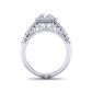 Slim band floral diamond halo engagement ring TEND-1180-HD