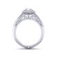 Two-row micro pavé bold diamond halo engagement ring TEND-1180-HE