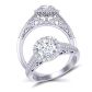  Two-row micro pavé  bold diamond halo engagement ring TEND-1180-HE 