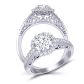  Graduated diamond channel pavé  halo engagement ring TEND-1180-HG 