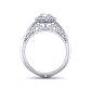 Graduated diamond channel  pavé  halo engagement ring TEND-1180-HG