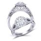  Infinity twist floral halo pavé  diamond engagement ring TEND-1180-HK 