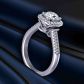Two-row micro-pavé high profile unique round halo engagement ring  TLP-1200H-BH