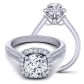  Two-row micro-pavé  high profile unique round halo engagement ring  TLP-1200H-BH 