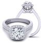  Petite cathedral modern pavé set halo diamond engagement ring TLP-1200H-CH 