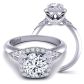  Plain band artistic one-of-a-kind floral halo engagement ring TLP-1200H-HH 