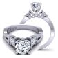  Bold twisted shank Three-stone diamond engagement ring setting TLP3-1200-F3 