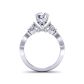Vintage style 3-stone flower inspired diamond ring setting TLP3-1200-G3