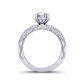 Bold two-row art deco wisteria inspired engagement ring WIST-1510S-GS