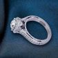 pavé set floral vintage style cathedral semi-mount diamond engagement ring WIST-1517-C