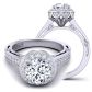  pavÃ©  set floral vintage inspired cathedral semi-mount diamond engagement ring WIST-1517-C 