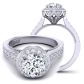  High profile cathedral vintage inspired halo engagement ring WIST-1517-D 