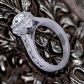 One-of-a-kind modern vintage style halo diamond engagement ring WIST-1517-H 