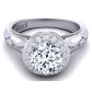  Custom cathedral vintage inspired floral halo diamond ring WIST-1517-K 
