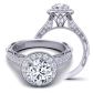  Milgrain designer one-of-a-kind custom halo diamond engagement ring WIST-1529-HB 