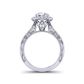 Tapered pavé set high profile cathedral diamond engagement ring WIST-1529-HC