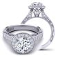  2.8mm pavé  set round milgrain halo diamond engagement ring WIST-1529-HD 
