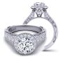  3.3mm pavé  set diamond round halo diamond engagement ring setting WIST-1529-HN 