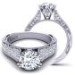  3.3mm pavé  set side diamond solitaire engagement ring setting WIST-1529-SC 