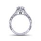 3.3mm pavé set side diamond solitaire engagement ring setting WIST-1529-SC