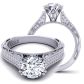  Double row micro pavé  designer diamond engagement ring. WIST-1529-SS 