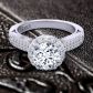 Unique bold two row pavé diamond engagement ring WIST-1538-L 