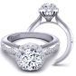  Custom designed floral halo engagement ring WIST-1538-N 