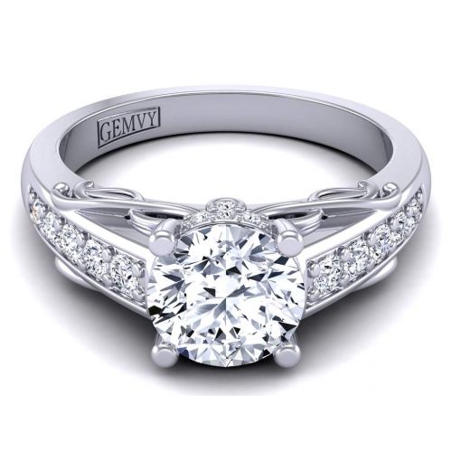  Pave Engagement Ring AUTM-1317S-BS 