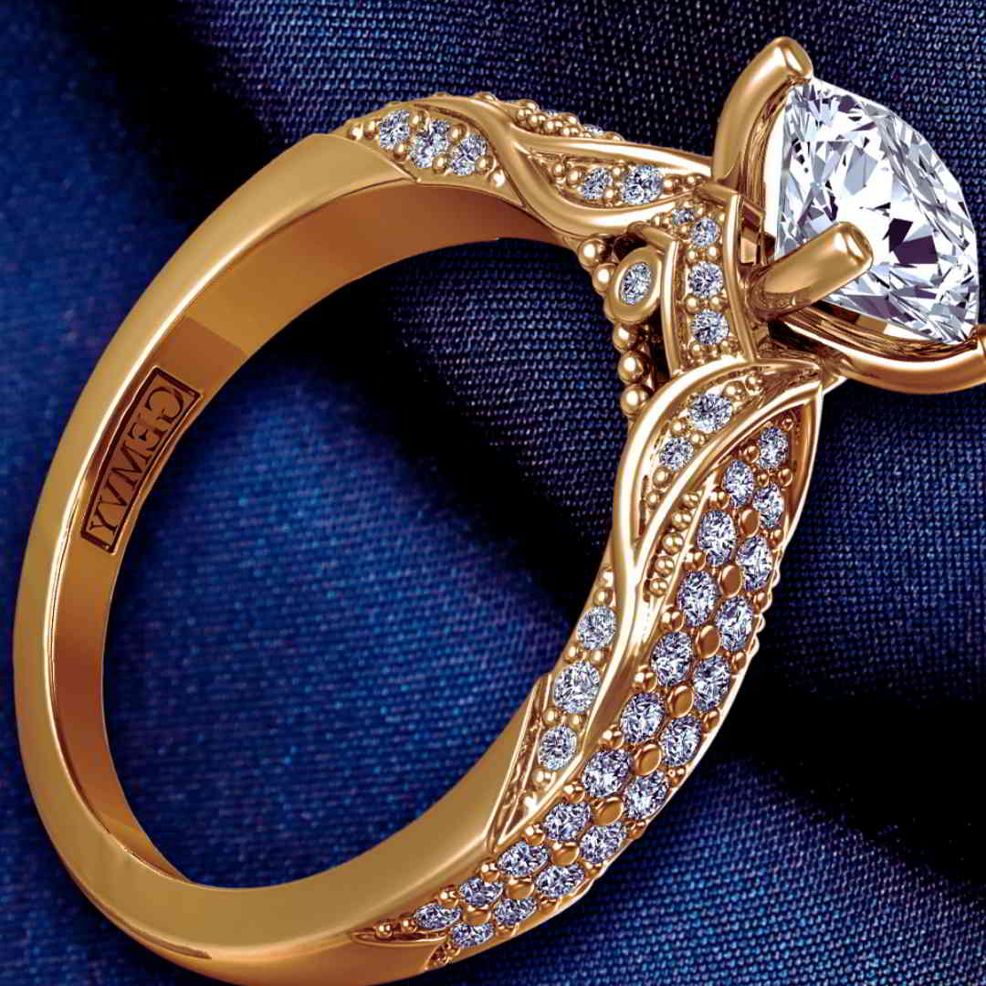 MICOR PAVÉ BOLD EDWARDIAN VINTAGE INSPIRED DIAMOND RING HEIR-1140S-ES