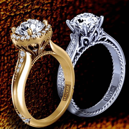 Edwardian Antique-style Flower-inspired engagement ring 1164-R