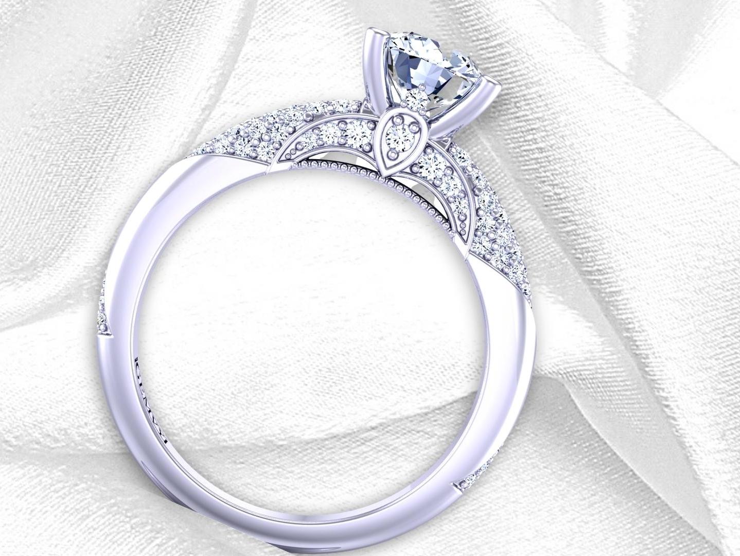 Tiffany-style 4-prong micro-pavé ring