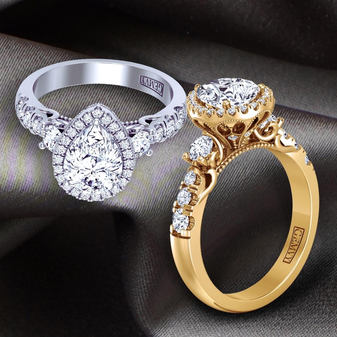 Emerald Promise Ring in Split Shank Design | Modern Gem Jewelry | Saratti