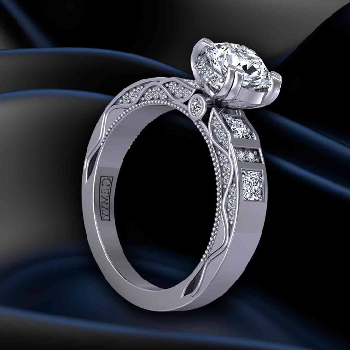 Bold princess channel-set designer engagement ring WIST-1510S-CS