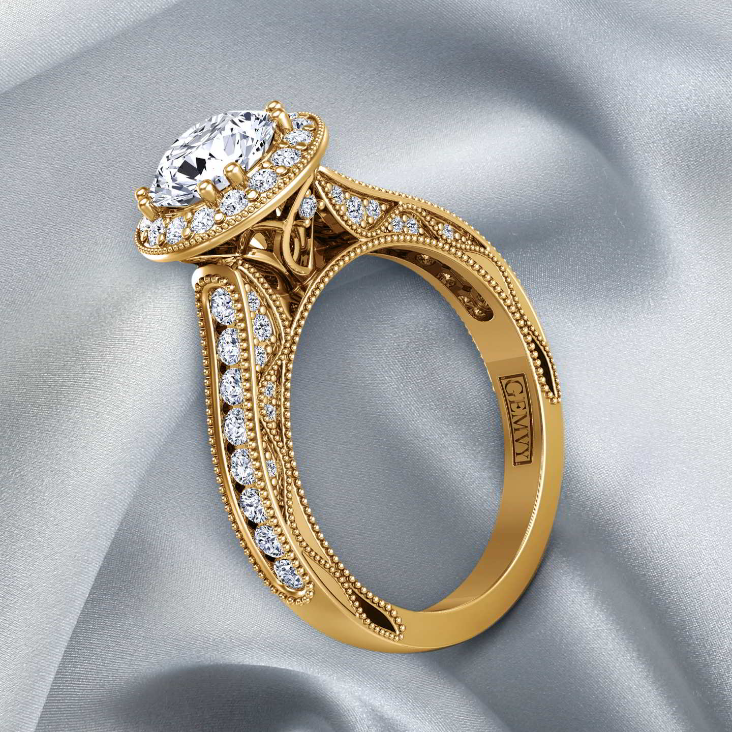 LUXURY BOLD VINTAGE INSPIRED CHANNEL SET DIAMOND RING WIST-1529-HL