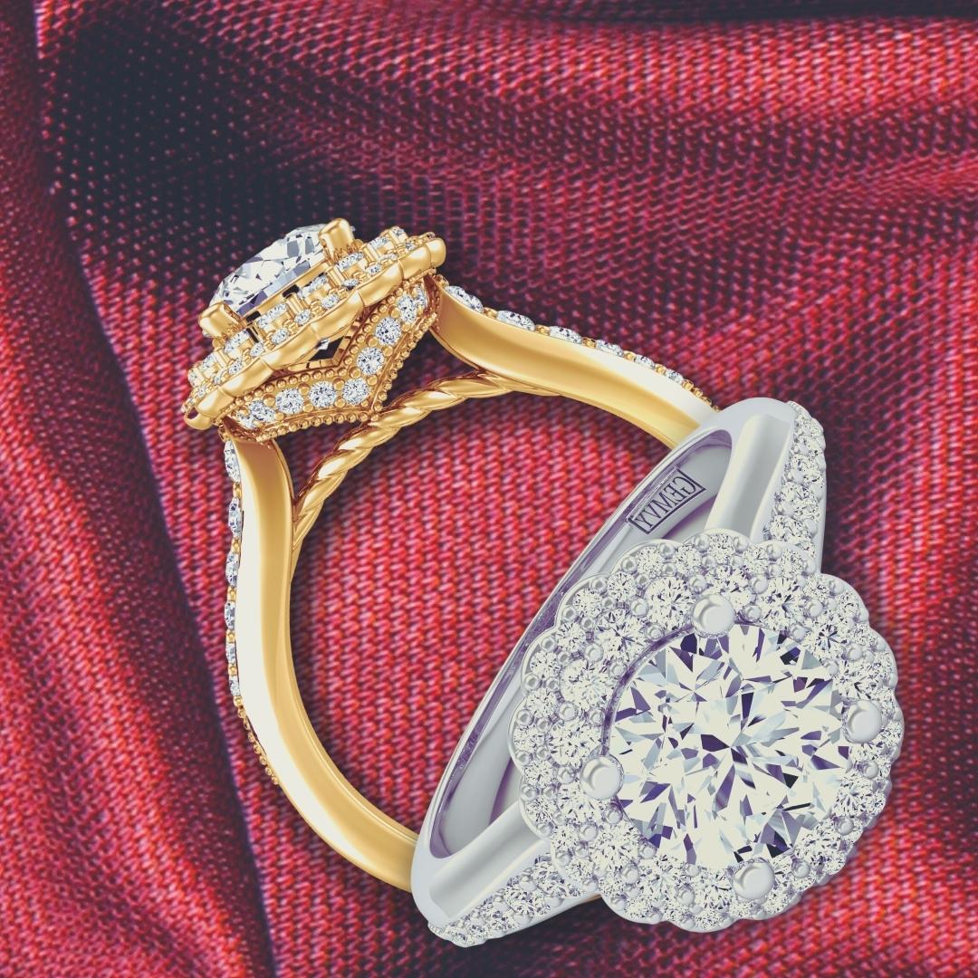 Art Deco Diamond Engagement Ring 1345fl-a