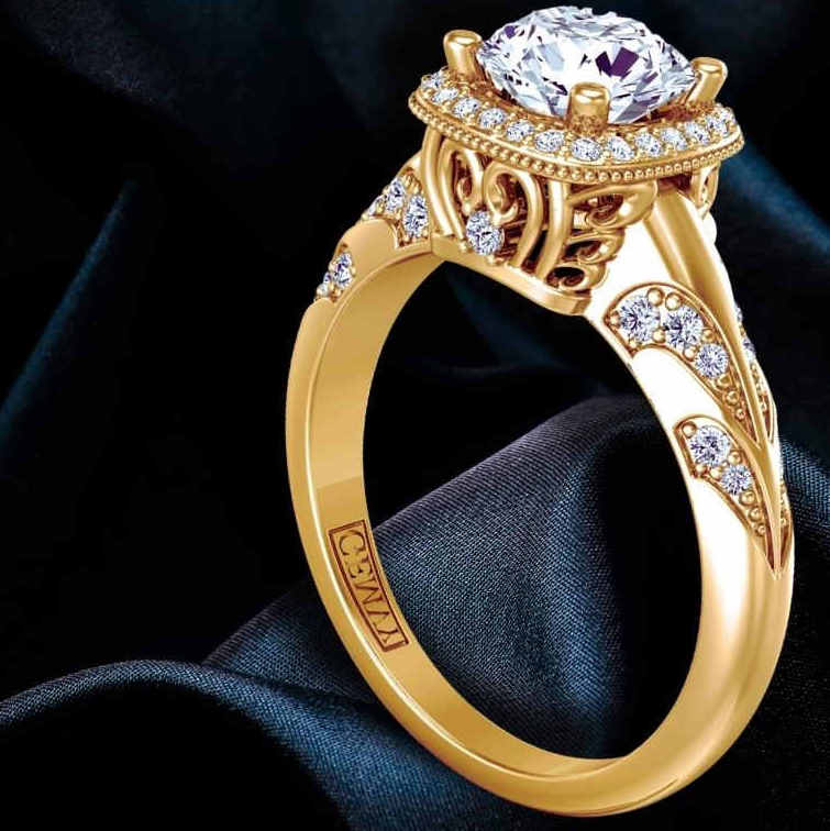 unique yellow gold engagement rings